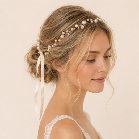 Simple Series Elegant Solid Color Artificial Pearl Artificial Pearl Hair Bands