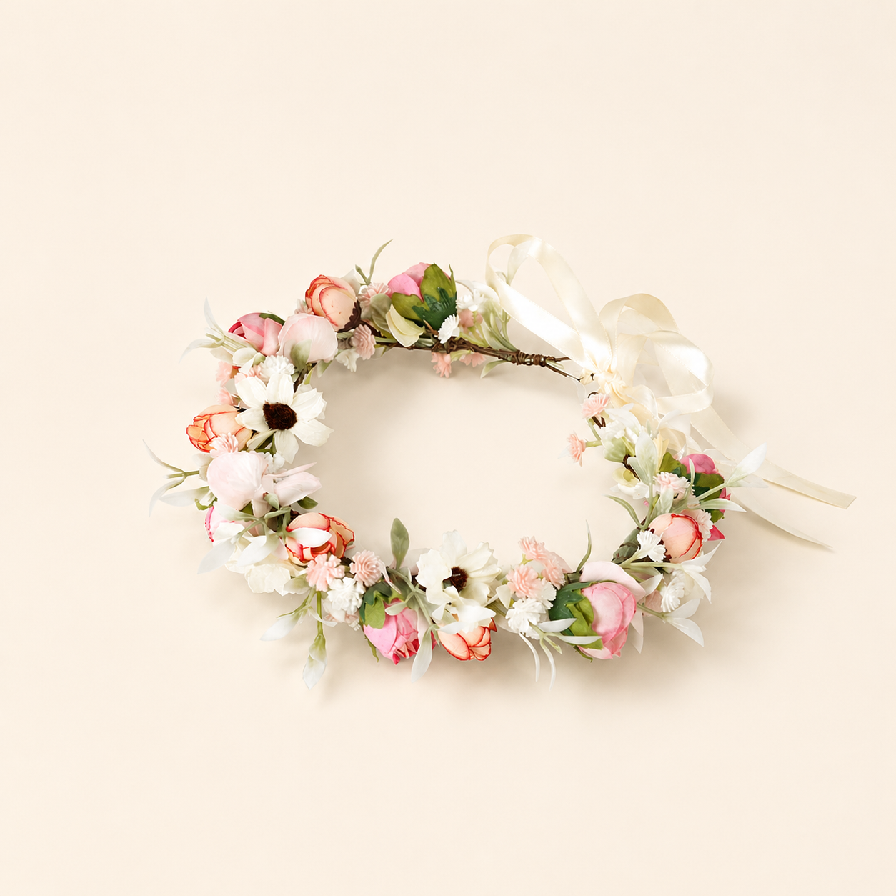 Serie Romántica Elegantes Diademas De Tela Con Forma De Hoja De Rosa Y Corona De Flores
