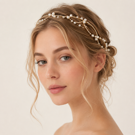 Simple Series Elegant Solid Color Lines Artificial Pearl Artificial Pearl Hair Bands