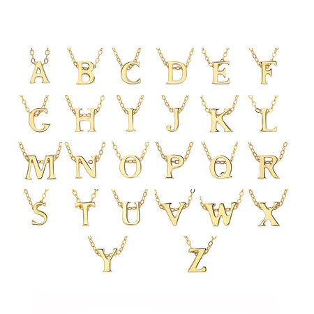 Simple Series Daily Letter Rhodium Plating Women's 925 Sterling Silver Color Necklaces