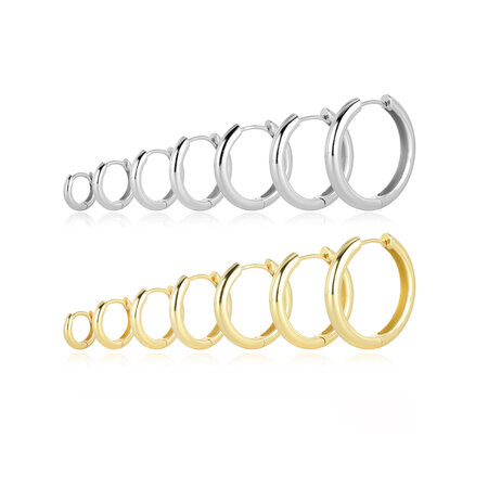 Simple Series Daily Circle Rhodium Plating Women's 925 Sterling Silver Color Earrings