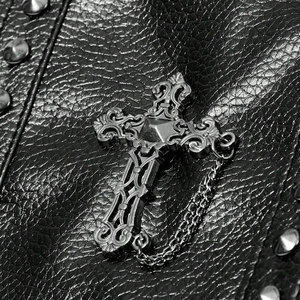 Mochila De Mujer De Pu De Alta Calidad Con Detalles Metálicos, Remaches Cruzados Y Estilo Casual. h5 Imagen5
