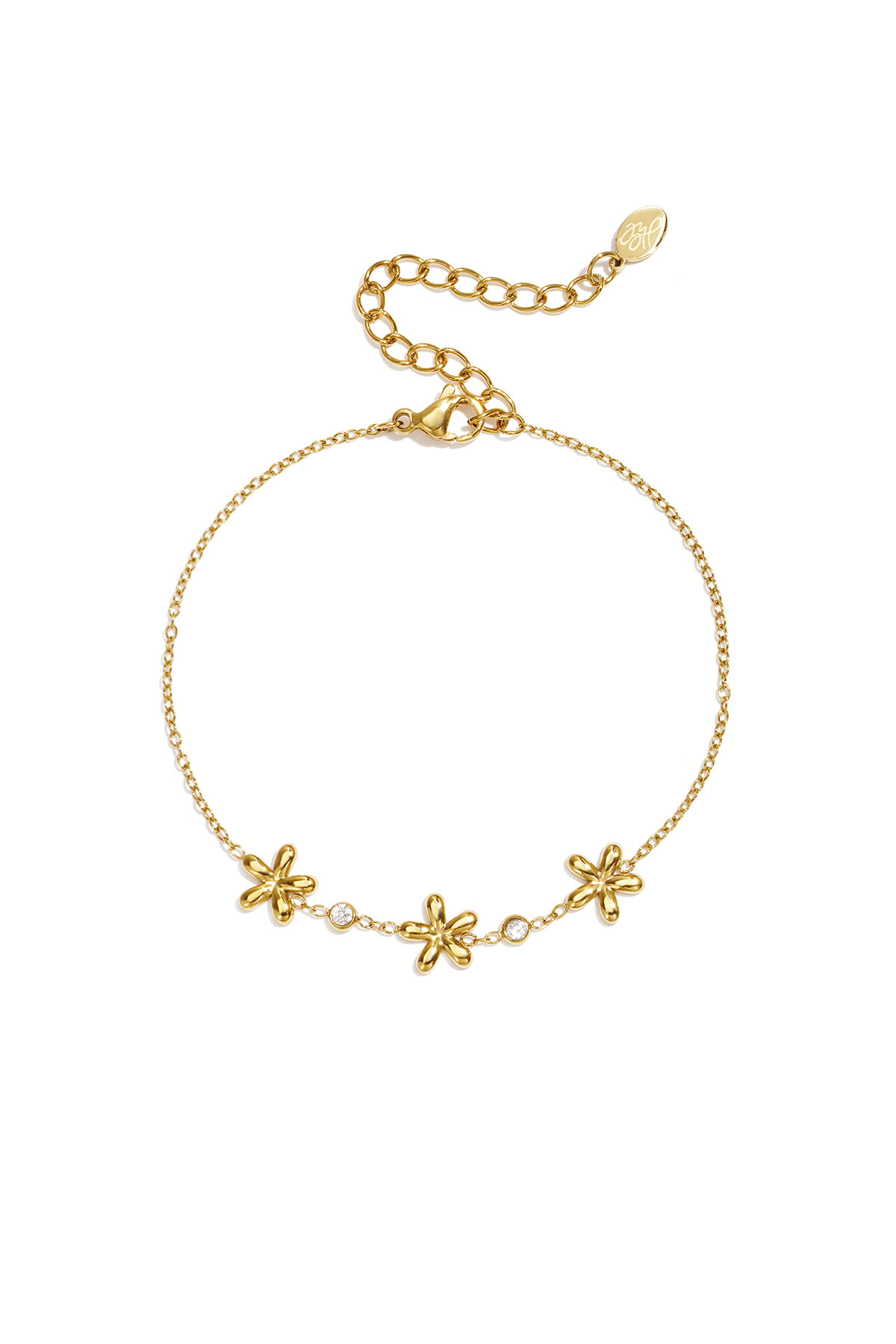 Edelstahl-Charm-Armbänder, Blumenmuster, Schlichte Alltagsserie, Damenschmuck 