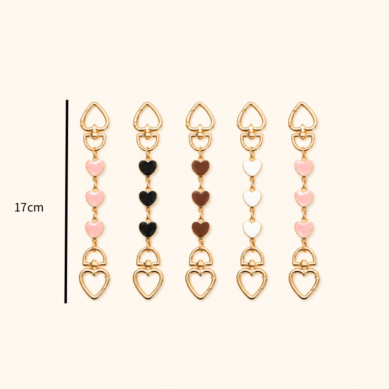Eenvoudige Serie Casual Letter Hart Strik Ketting Slot Geometrische Vorm Legering Tasriemen Afbeelding3