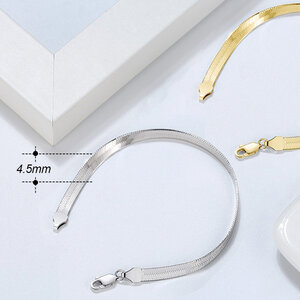 Bracelet En Argent Sterling 925 Plaqué Rhodium, Collection Simple Series Daily Chain Pour Femme h5 Image3