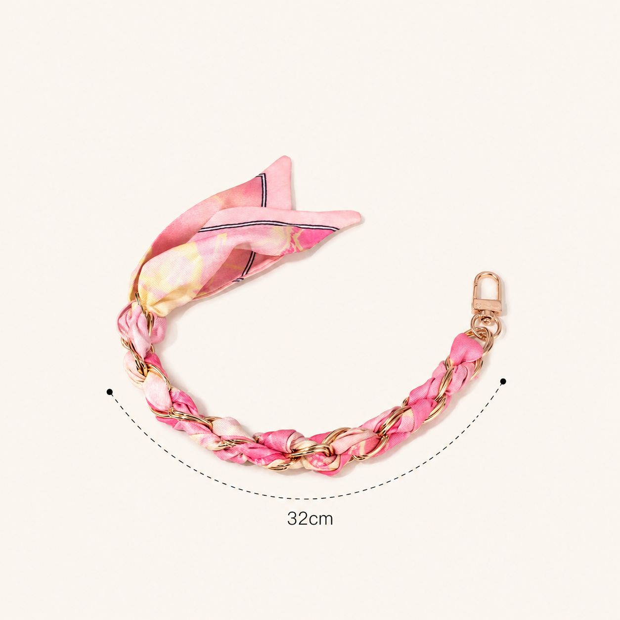 Simple Series Casual Flower Leopard Print Stripe Plaid Polka Dots Chain Woven Gradient Color Fabric Phone Chain Picture3