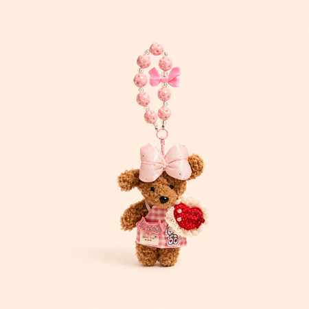 Luxurious Series Cute Heart Animal Bow Knot Cartoon Beads Pp Bag Charms