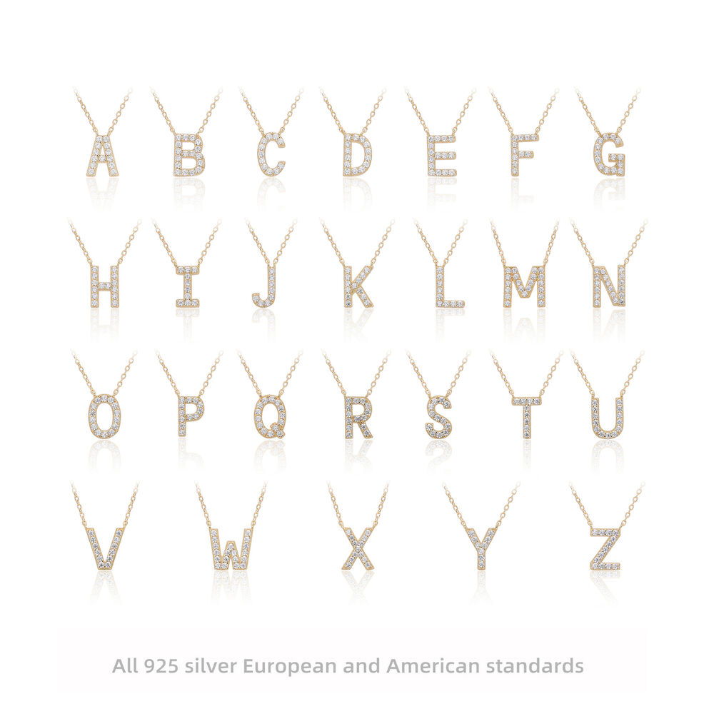 Colliers Pour Femmes En Argent Sterling 925, Couleur Couleur, Collection Simple Series Daily Letter h5Image2