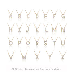 Colliers Pour Femmes En Argent Sterling 925, Couleur Couleur, Collection Simple Series Daily Letter h5 Image2