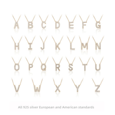 Simple Series Daily Letter 925 Sterling Silver Color Women's 925 Sterling Silver Color Necklaces 2