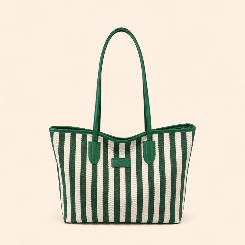 Bolsos De Hombro Cuadrados Para Mujer De Poliéster Con Rayas De Color Liso, Estilo Casual. h5 Imagen2