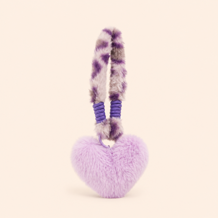 Romantic Series Daily Heart Solid Color Leopard Print Polyester Bag Charms