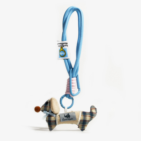 Simple Series Cute Animal Plaid Dachshund Fabric Bag Charms 2