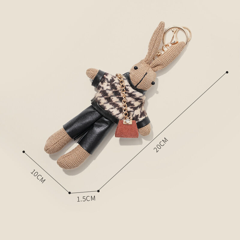 Simple Series Cute Plaid Fabric Bag Charms h5Picture4