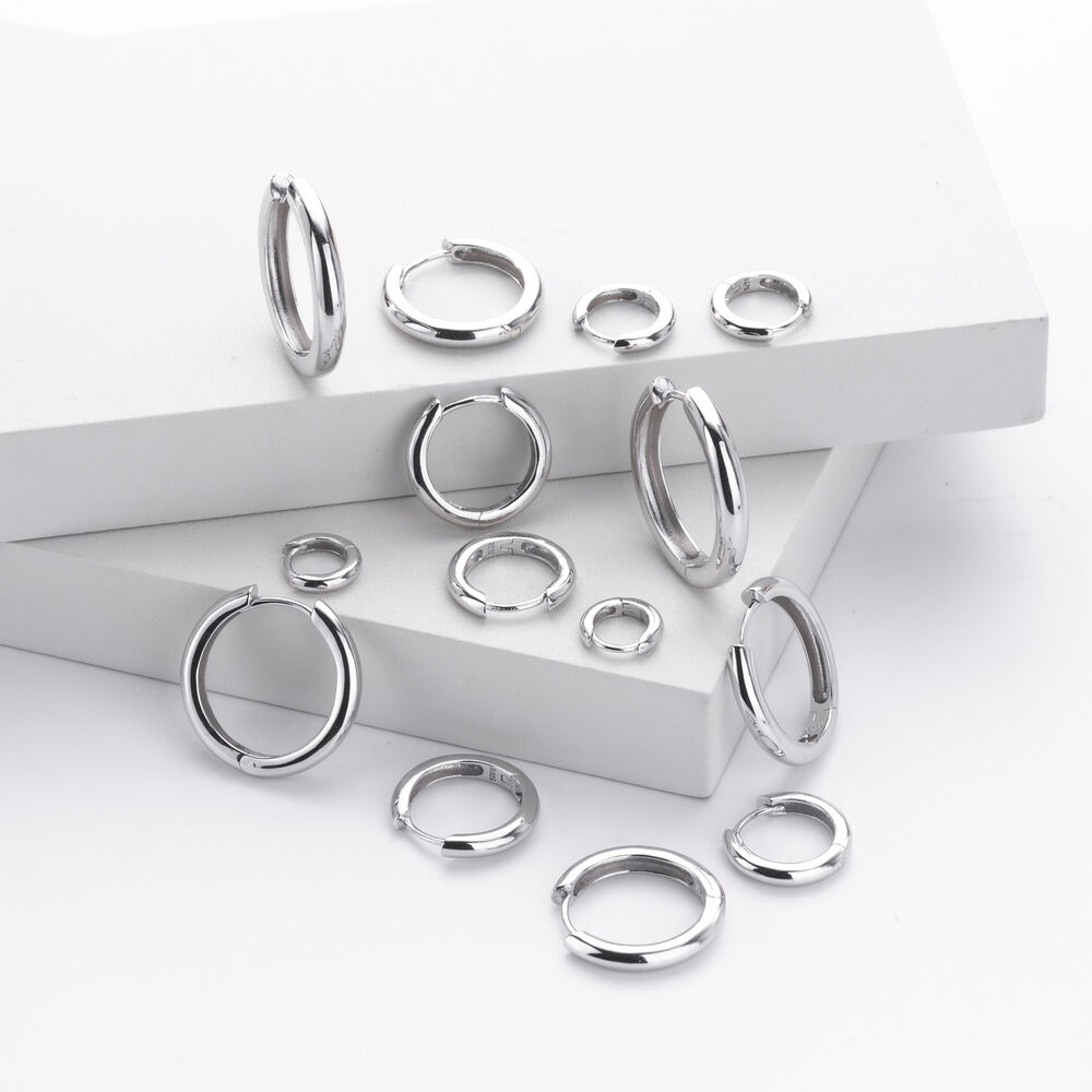 Boucles D'Oreilles Colorées Daily Circle Pour Femmes, Plaquées Rhodium, En Argent Sterling 925, Collection Simple Series. h5Image6