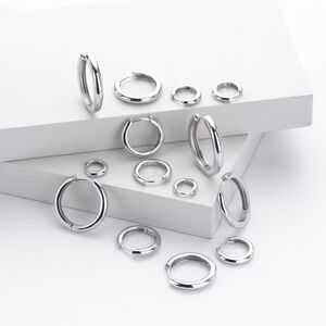 Boucles D'Oreilles Colorées Daily Circle Pour Femmes, Plaquées Rhodium, En Argent Sterling 925, Collection Simple Series. h5 Image6