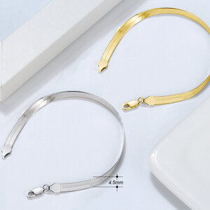 Bracelet En Argent Sterling 925 Plaqué Rhodium, Collection Simple Series Daily Chain Pour Femme h5 Image2