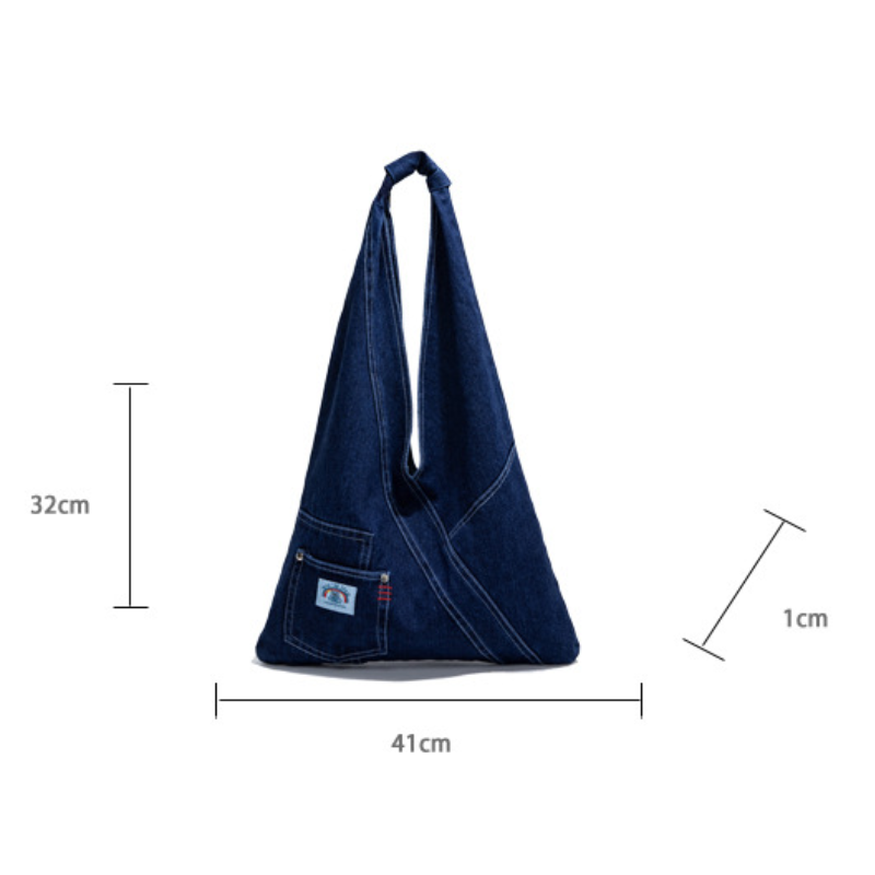 Bolsos De Hombro Trapezoidales De Lona Con Patchwork De Color Liso Y Estilo Casual Para Mujer. h5Imagen11