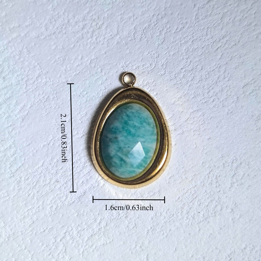 Colgantes Para Mujer Con Forma De Gota, Piedras Naturales, Acero Inoxidable Y Color Dorado. h5Imagen4