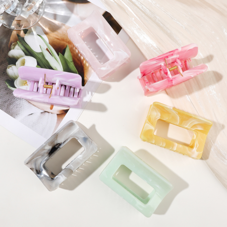 Pinzas Para El Cabello De Acetato Con Degradado De Color Sólido De La Serie Simple Daily 2