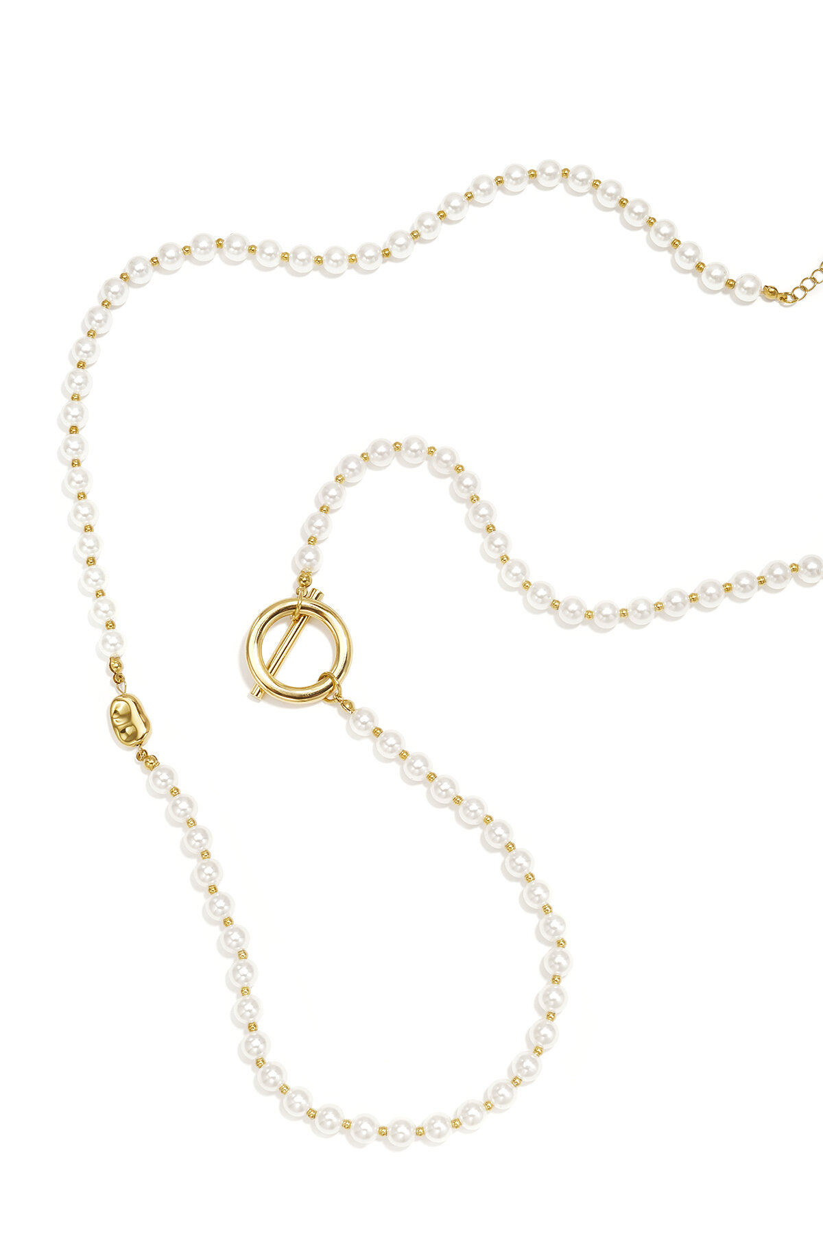 Imitatieparel Lange Ketting Kralen Eenvoudige Dagelijkse Serie Dames Sieraden Afbeelding3