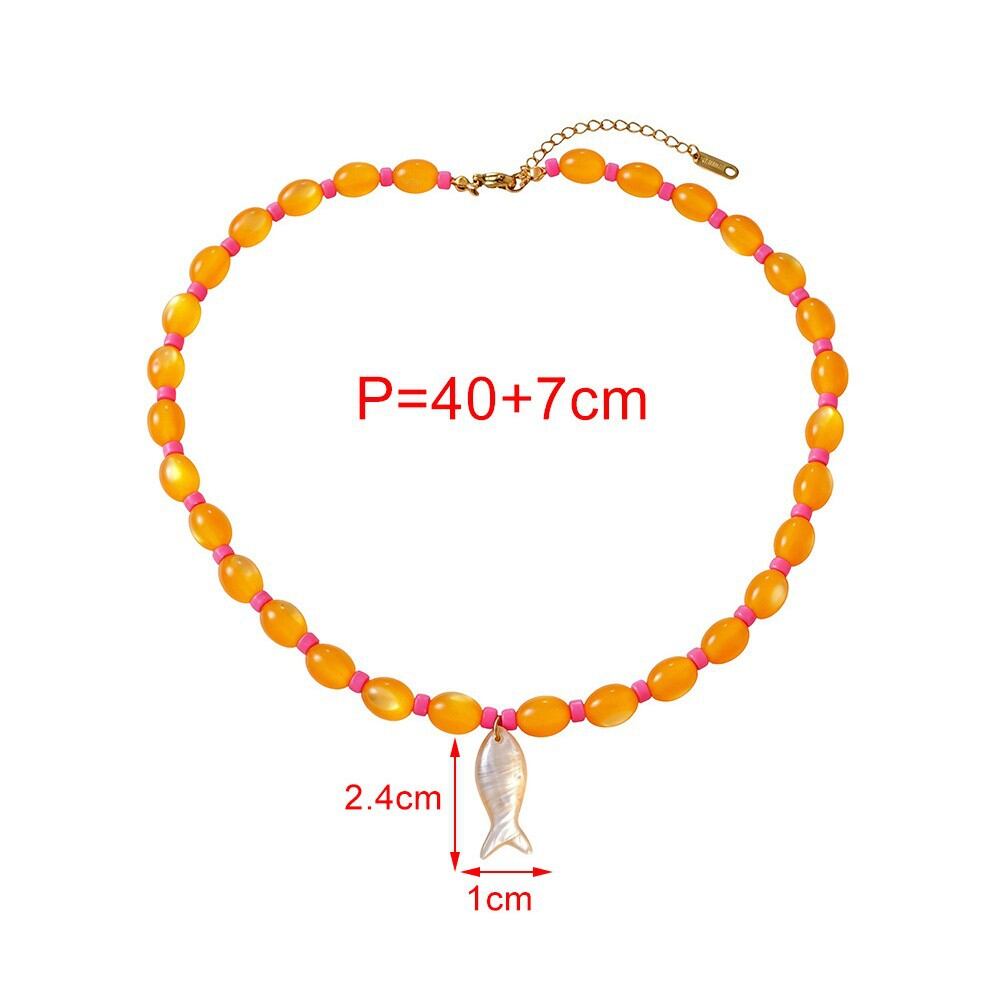 Collares De Cuentas De Resina Con Diseño De Pez Para Mujer, Ideales Para Vacaciones. 