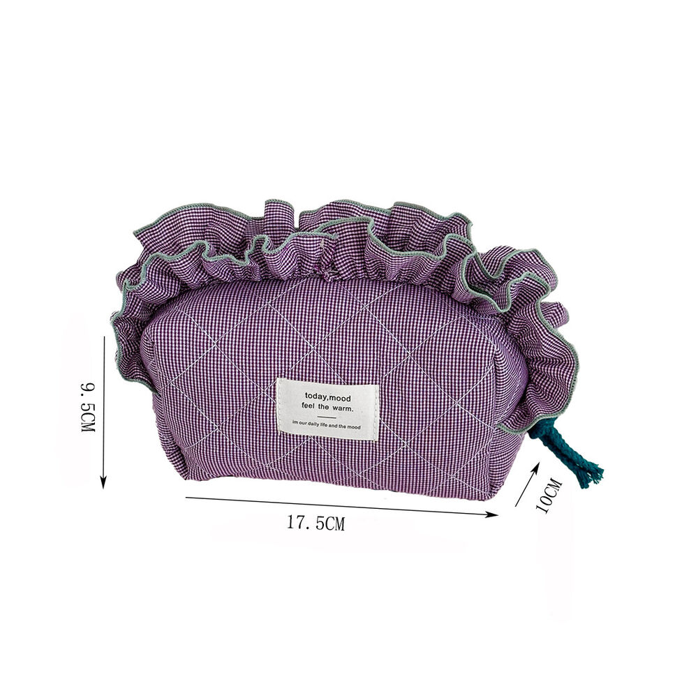 Bolsas De Maquillaje De Algodón Con Estampado A Cuadros Sencillos De La Serie Sweet Plaid h5Imagen3
