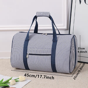 Casual Style Printed Stripe Cotton Women's Round Sports & Travel Bags h5 Picture5