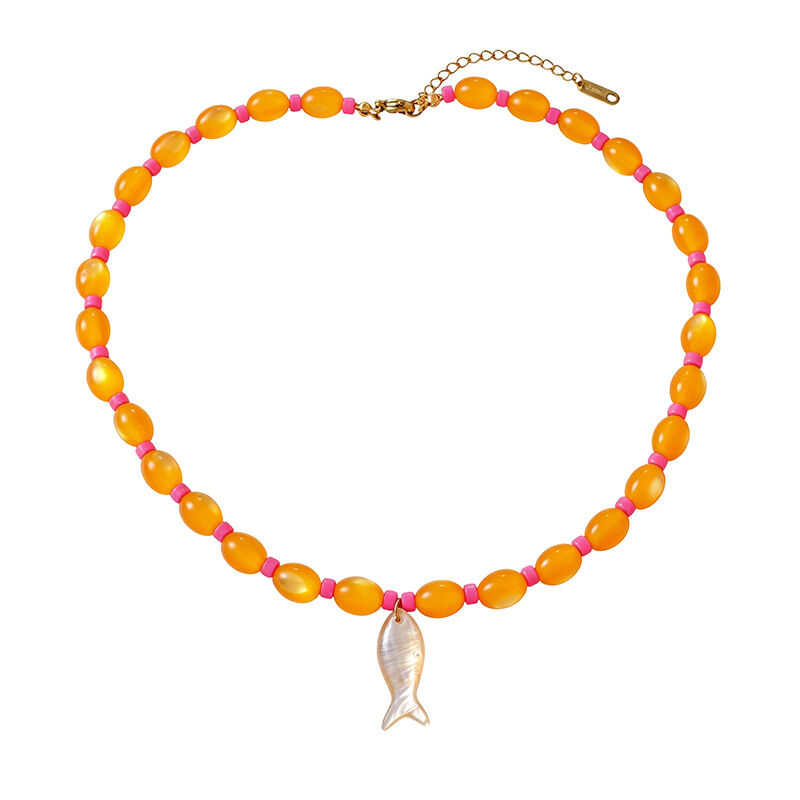 Collares De Cuentas De Resina Con Diseño De Pez Para Mujer, Ideales Para Vacaciones. h5 Imagen2
