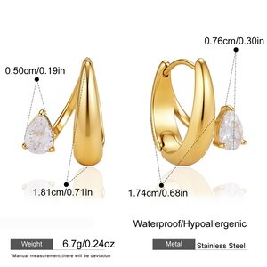 Luxe Serie Retro Oorbellen Met Onregelmatige Driehoekige Vorm, Gemaakt Van Roestvrij Staal, Waterdicht En Goudkleurig. h5