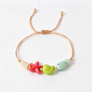 Pulseras Trenzadas De Cerámica Con Forma De Pez, Estilo Oceánico, Para Mujer. h5 Imagen2