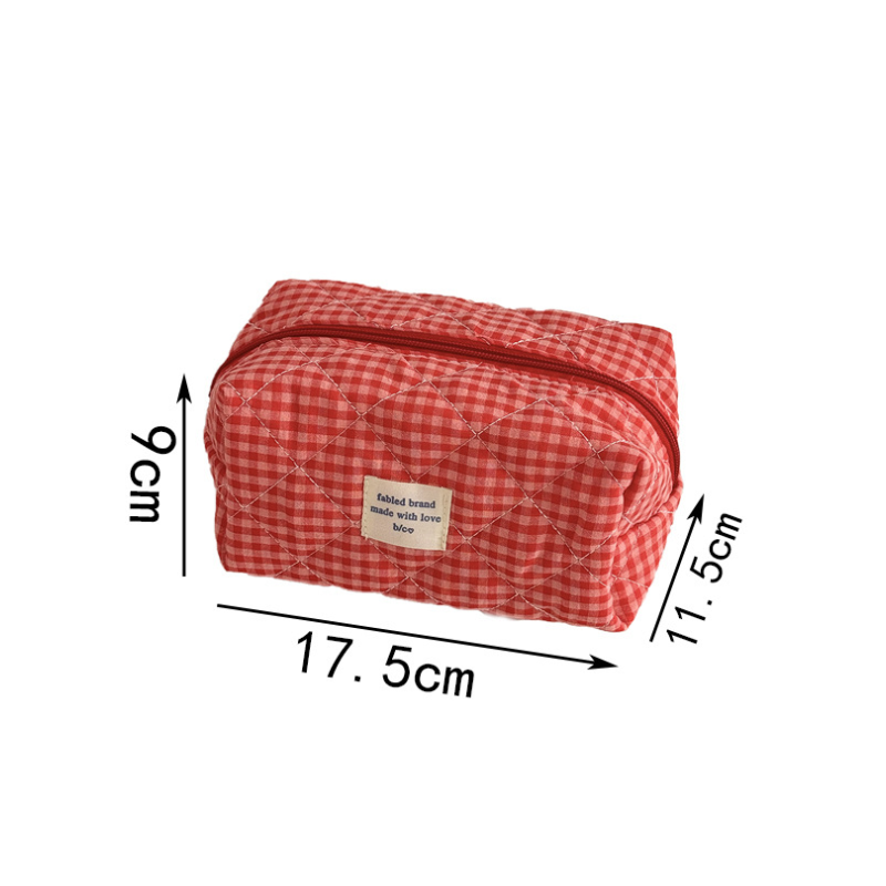 Bolsas De Maquillaje De Tela A Cuadros De La Serie Simple Daily h5Imagen4