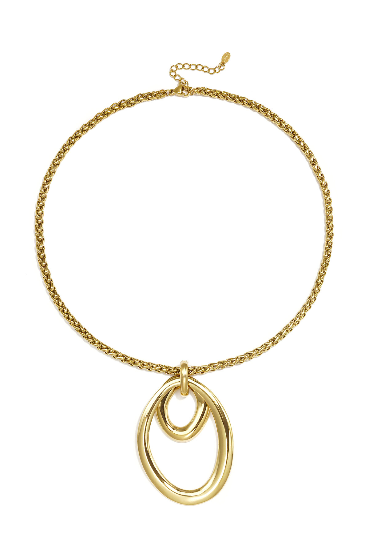Collane con pendente in acciaio inossidabile, modello Circle, casual, quotidiano, semplice, gioielli da donna