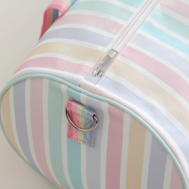 Bolsos Redondos De Lona Para Mujer, Estilo Deportivo, Con Estampado De Rayas Y Colores Variados. h5Imagen4