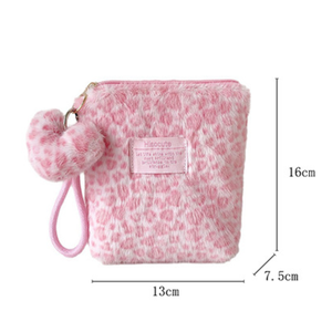 Bolsas De Maquillaje De Imitación De Piel Con Estampado De Leopardo Y Corazón Retro De La Serie Simple h5 Imagen4