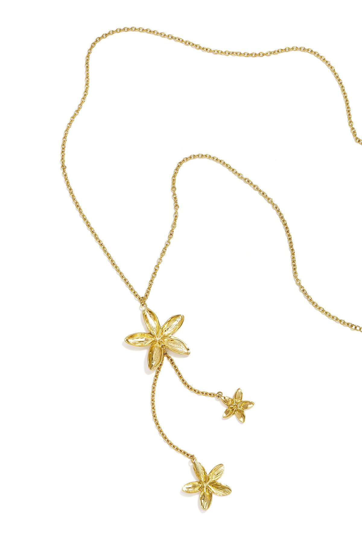 Lange Halskette Aus Edelstahl, Blumenmuster, Lässig-Schlichte Serie, Damenschmuck h5 Bild3
