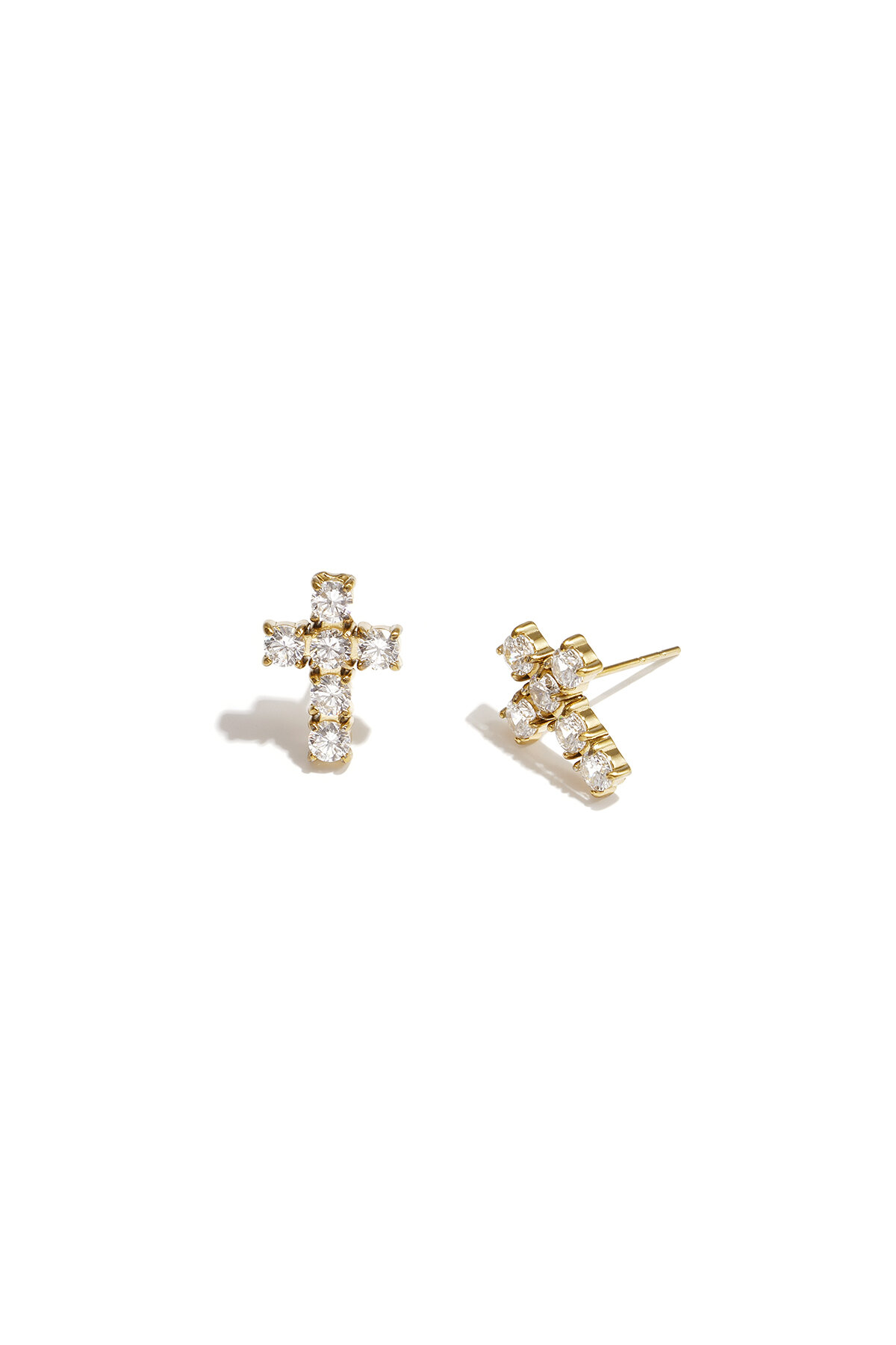 Edelstahl-Ohrstecker mit Kreuzmotiv, schlichte Alltags-Serie, Damenschmuck