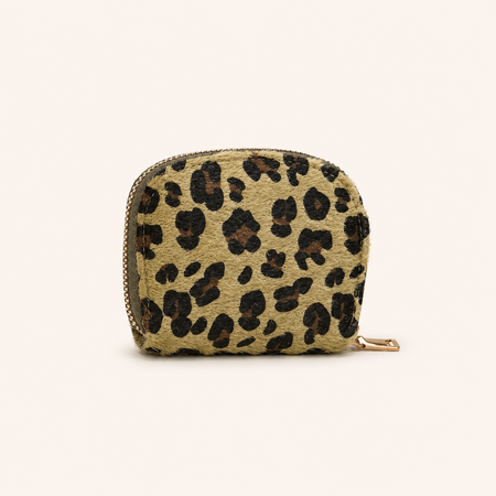 Portafogli E Porta Carte Da Donna Rotondi In Pelliccia Sintetica Con Stampa Leopardata, Stile Casual E Soffice. 2