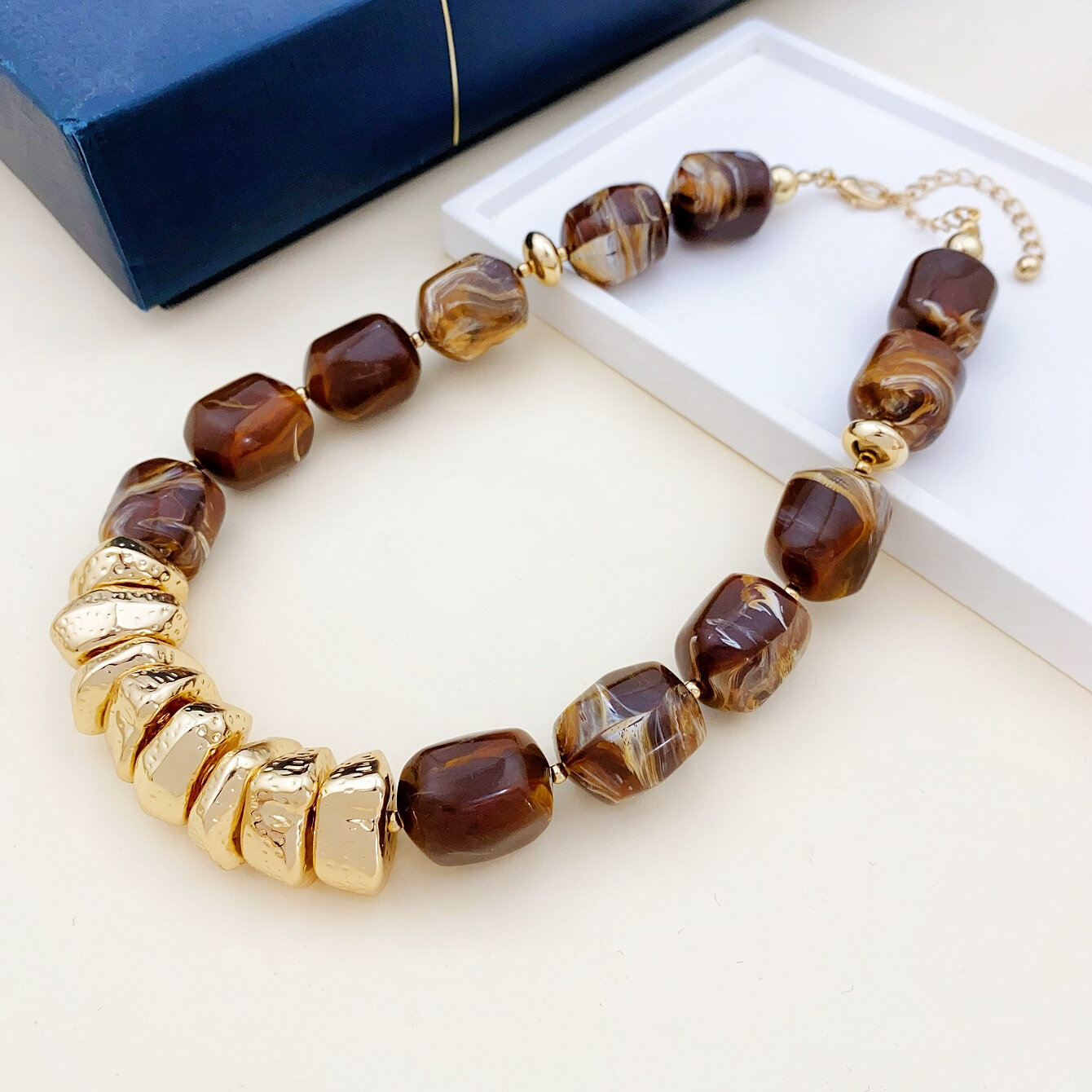 Retro Beads Acrylic Women's Beaded Necklaces 