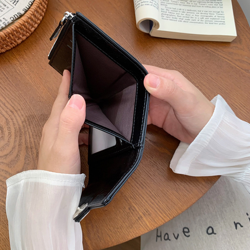 Casual Style Metal Hardware Heart Solid Color Premium Quality Pu Women's Square Bag Wallets & Card Holders h5Picture4