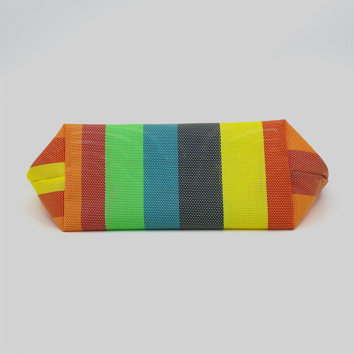 Bolsos De Mano Cuadrados Para Mujer, De Estilo Casual, Con Diseño De Rayas Tejidas, Calados Y En Colores Mixtos, Fabricados En Pvc. Imagen5