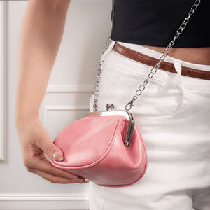 Casual Style Metal Hardware Solid Color Premium Quality Pu Women's Round Bag Crossbody Bags h5 Picture4
