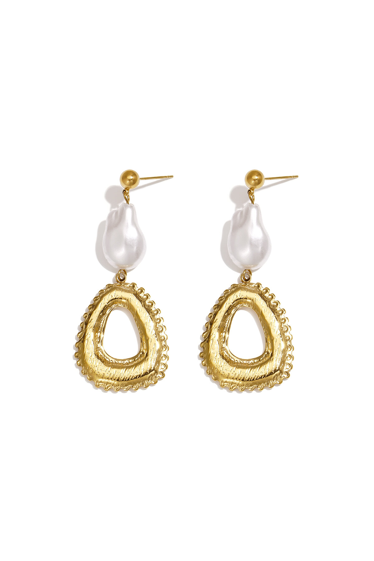 Hängeohrringe Aus Edelstahl, Ellipsenform, Lässig-Schlichte Serie, Damenschmuck 
