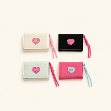 Portafoglio E Porta Carte Da Donna In Pu Di Alta Qualità, Stile Casual, Con Stampa Patchwork A Lettere E Cuori, Colori Misti.