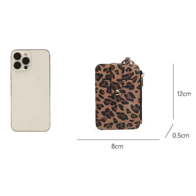 Casual Style Metal Hardware Printed Leopard Print Premium Quality Pu Women's Square Bag Wallets & Card Holders h5Picture4