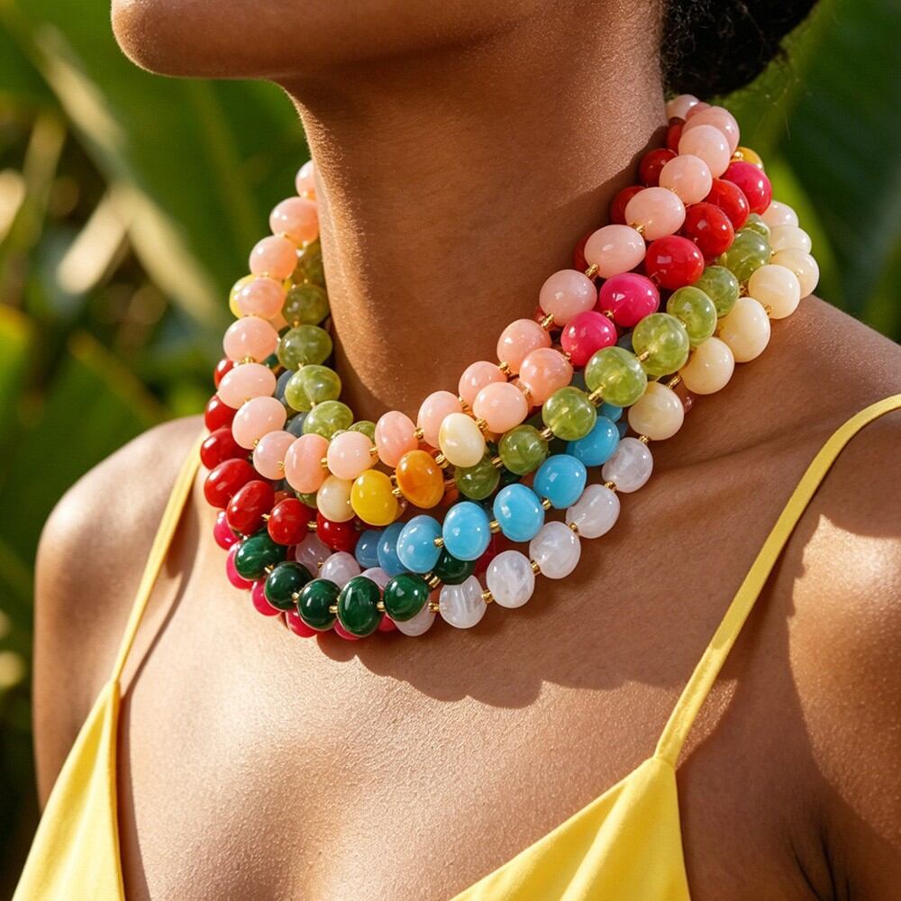 Romantic Series Daily Beads Resin Women's Beaded Necklaces h5Picture2