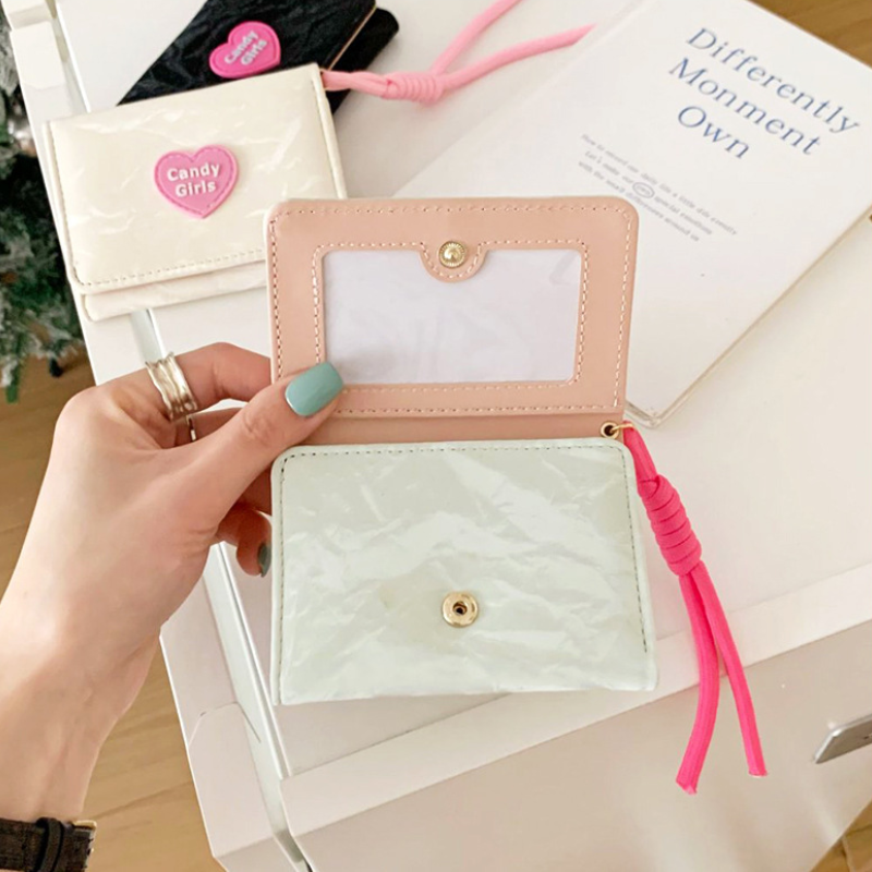 Casual Style Patchwork Letter Heart Mixed Color Premium Quality Pu Women's Square Bag Wallets & Card Holders h5Picture3