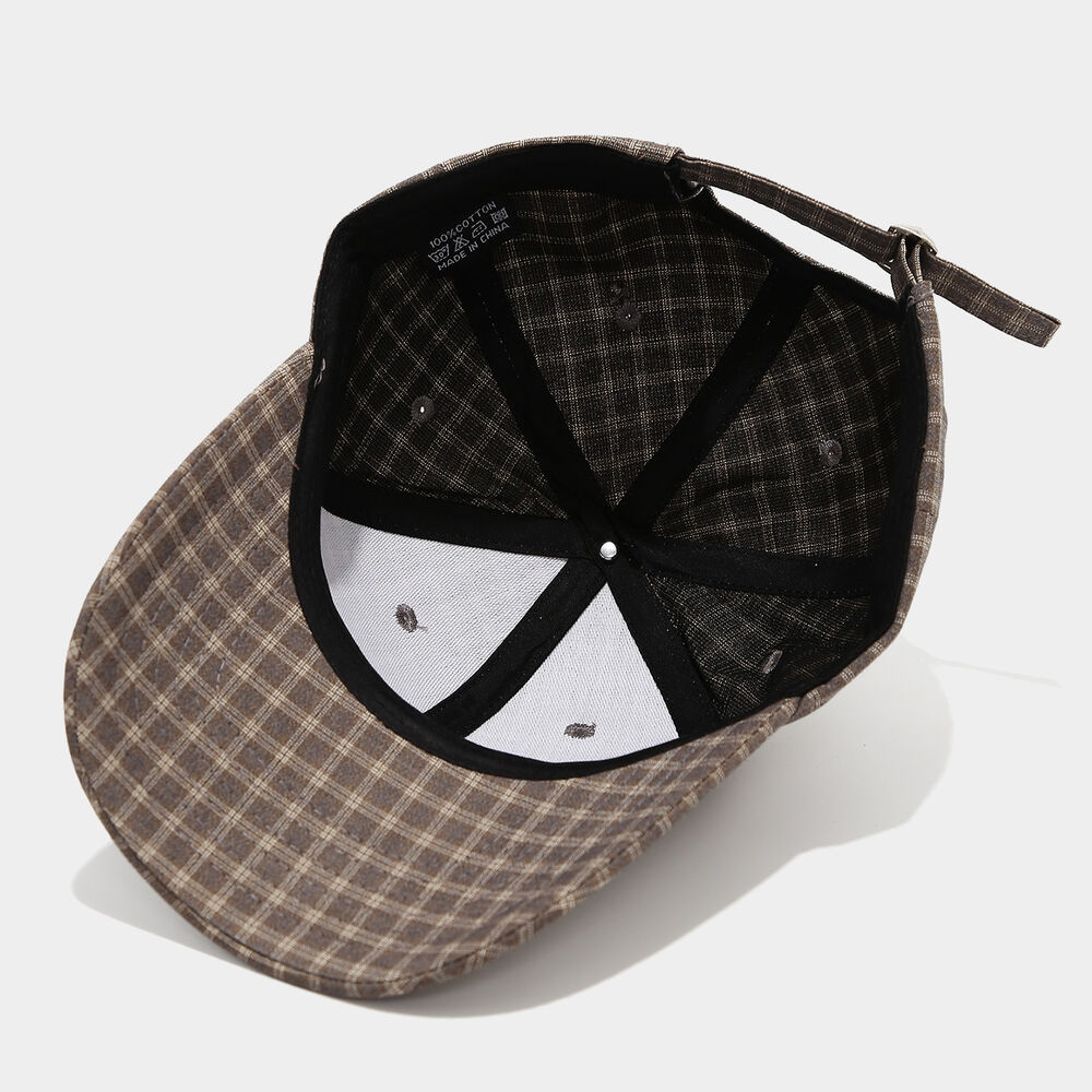 Simple Series Casual Solid Color Plaid Cotton Unisex Baseball Cap h5Picture7