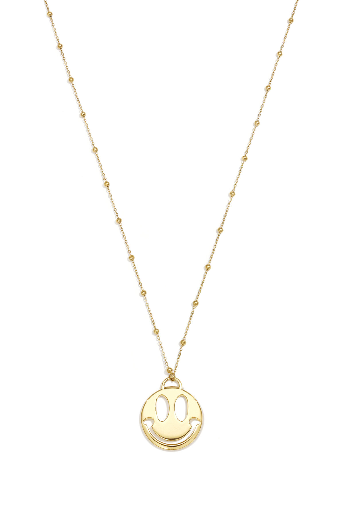 Stainless Steel Long Necklaces Smiling Face Casual Daily Simple Series Women's Jewelry 