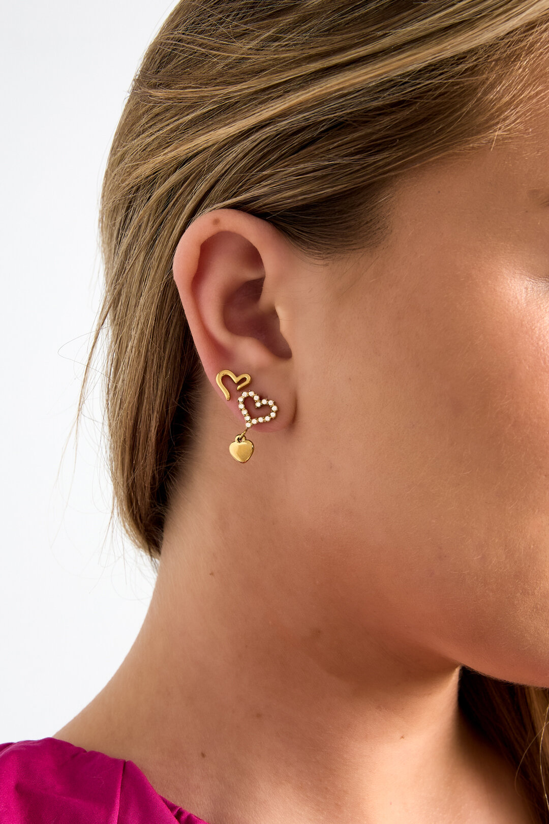 Stainless Steel Drop Earrings Heart Simple Daily Simple Series Women's Jewelry Picture2